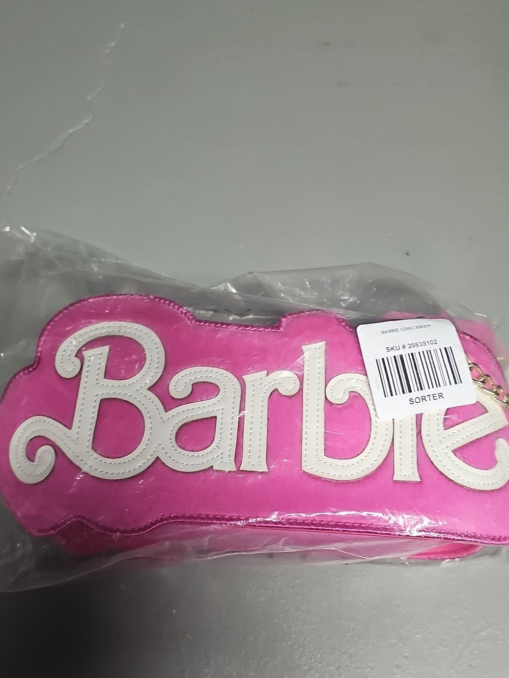 Barbie The Movie NWT Pink Barbie Logo XBody Plush Bag Limited Edition - Picture 11 of 11